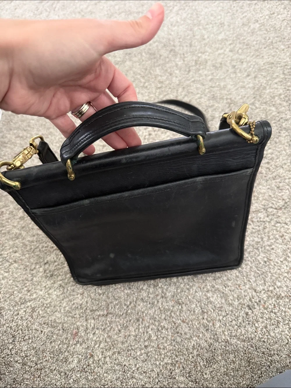 Coach Willis bag model 9927 black leather Vintage Gold Hardware
